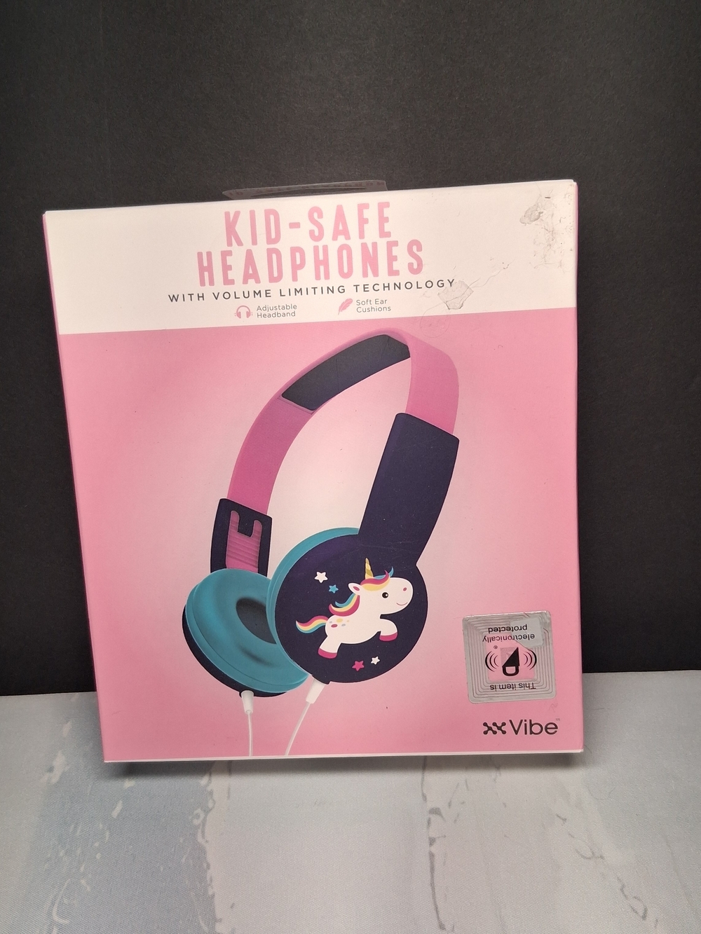 Vibe Kids NEW Headphones Pink/Blue Unicorn Vol.  Limiting Technology Adjustable